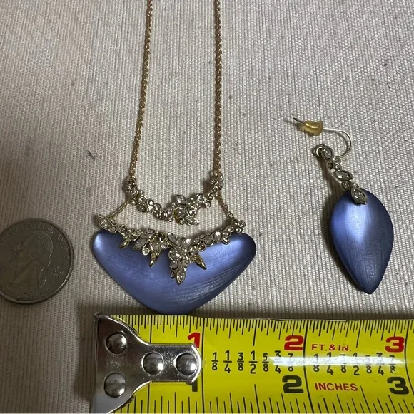 Alexis Bittar Crystal Lucite Necklace And Earrings Set